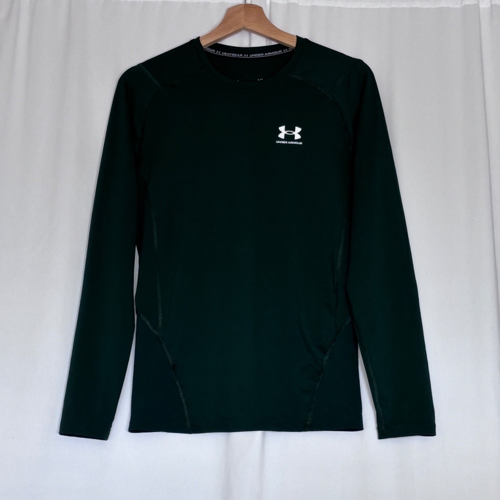 Under Armour HeatGear Compression Shirt Mens Large Green Long Sleeve 1361524